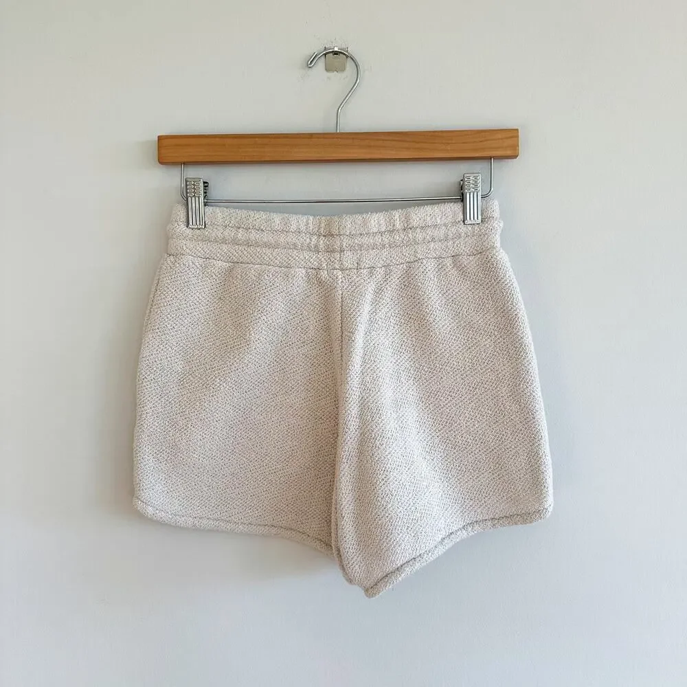 Faherty Cotton Textured Drawcord Waist Sweat Shorts Cream XS - Picture 3 of 9